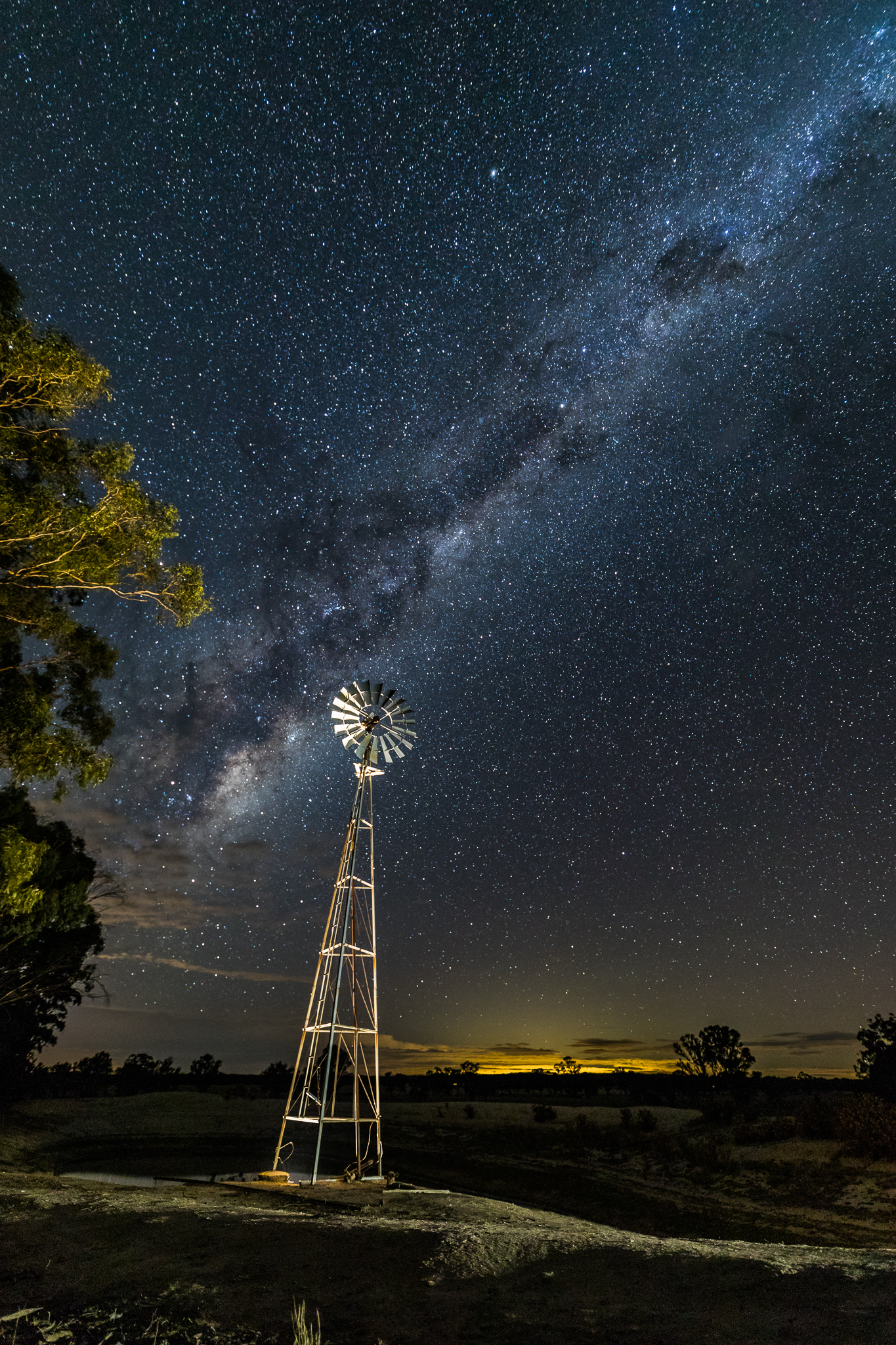 Figure 4 - Light painted Windmill adds interest to the Milky Way background